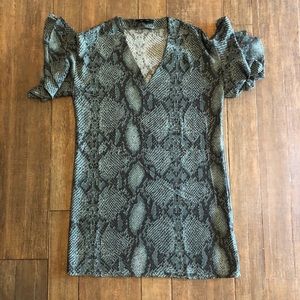 Blue Green Snakeskin Dress From Miami Botique